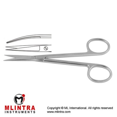 Small Model Operating Scissor Curved - Sharp/Sharp Stainless Steel, 12 cm - 4 3/4"